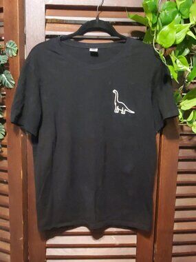 Black Dinosaur Print Tee, Brachiosaurus